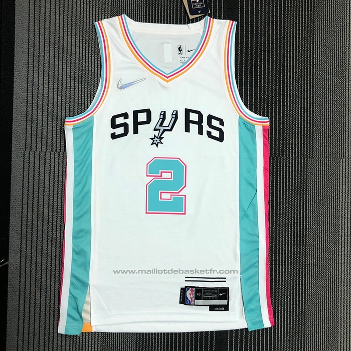 Maillot San Antonio Spurs Kawhi Leonard #2 Ville 2021-22 Blanc
